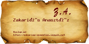Zakariás Anasztáz névjegykártya
